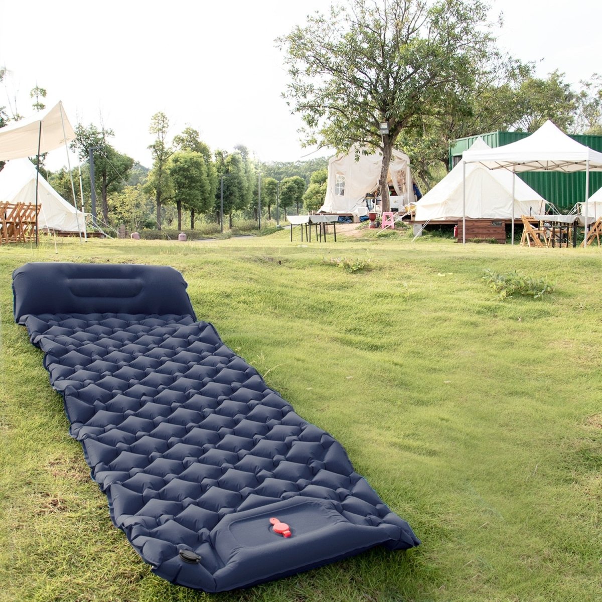 Colchão Inflável para Acampamento com Travesseiro Solteiro - Shop Viagem