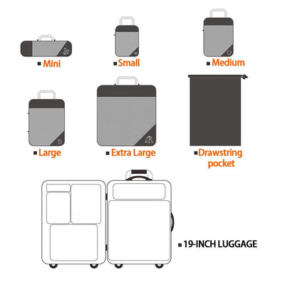 Kit 6 Bolsas Organizadoras De Compressão Para Malas De Viagem - Shop Viagem