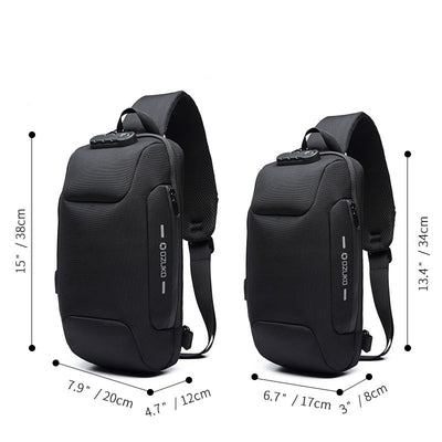 Mochila Transversal Antifurto para Viagem - Resistente à Água - Shop Viagem